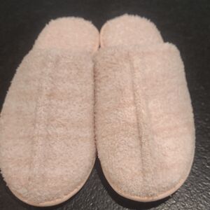Barefoot Dreams Blush Terry Fuzzy Slide Slippers Women 9/10